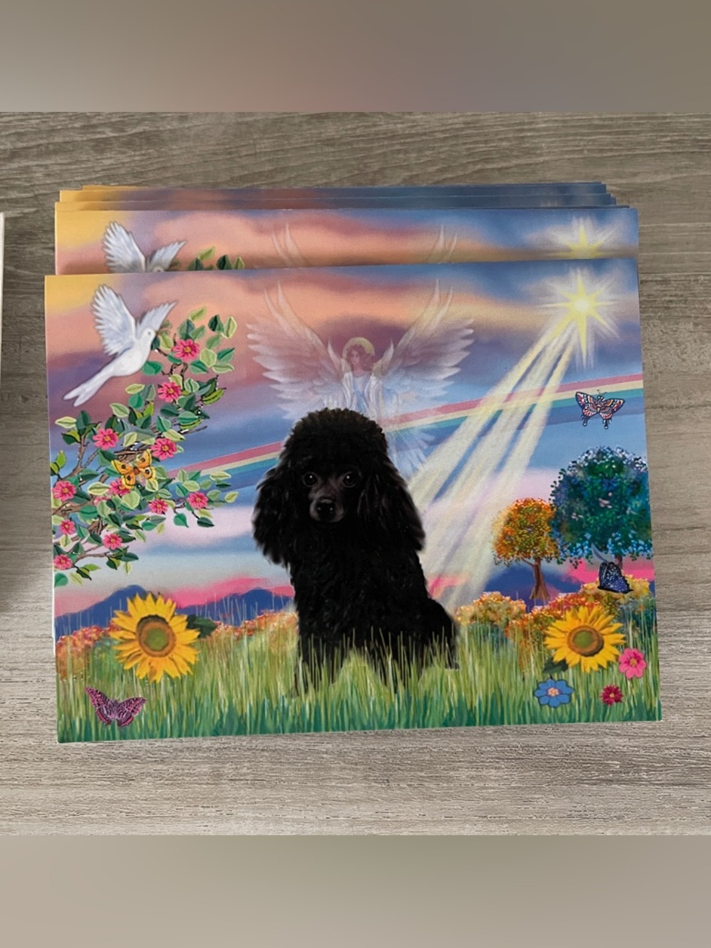 Pet Memorial Poodle Blank Greeting Cards